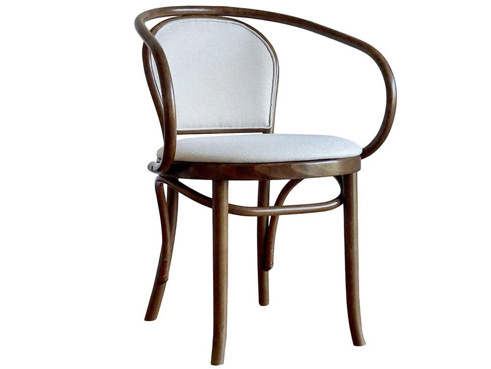 Ebony Bentwood Upholstered Armchair